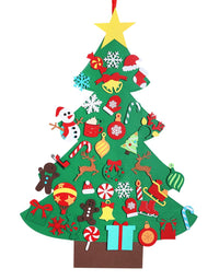 Garma DIY Felt Christmas Tree Set with 41PCS Kids Wall Hanging Detachable Ornaments, Felt Christmas Craft Kits Decorations for Toddler Xmas Gifts New Year Parties Supplies
