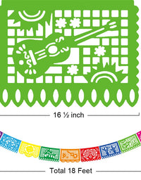 Mexican Party Banners - 5 Packs Fiesta Mexican Party Dia De Los Muertos Day of the Dead Altar de Ofrendas Halloween Decoration Cino de Mayo Mexicano Party Supplies Papel Picado Banner -90 Ft/5 Design
