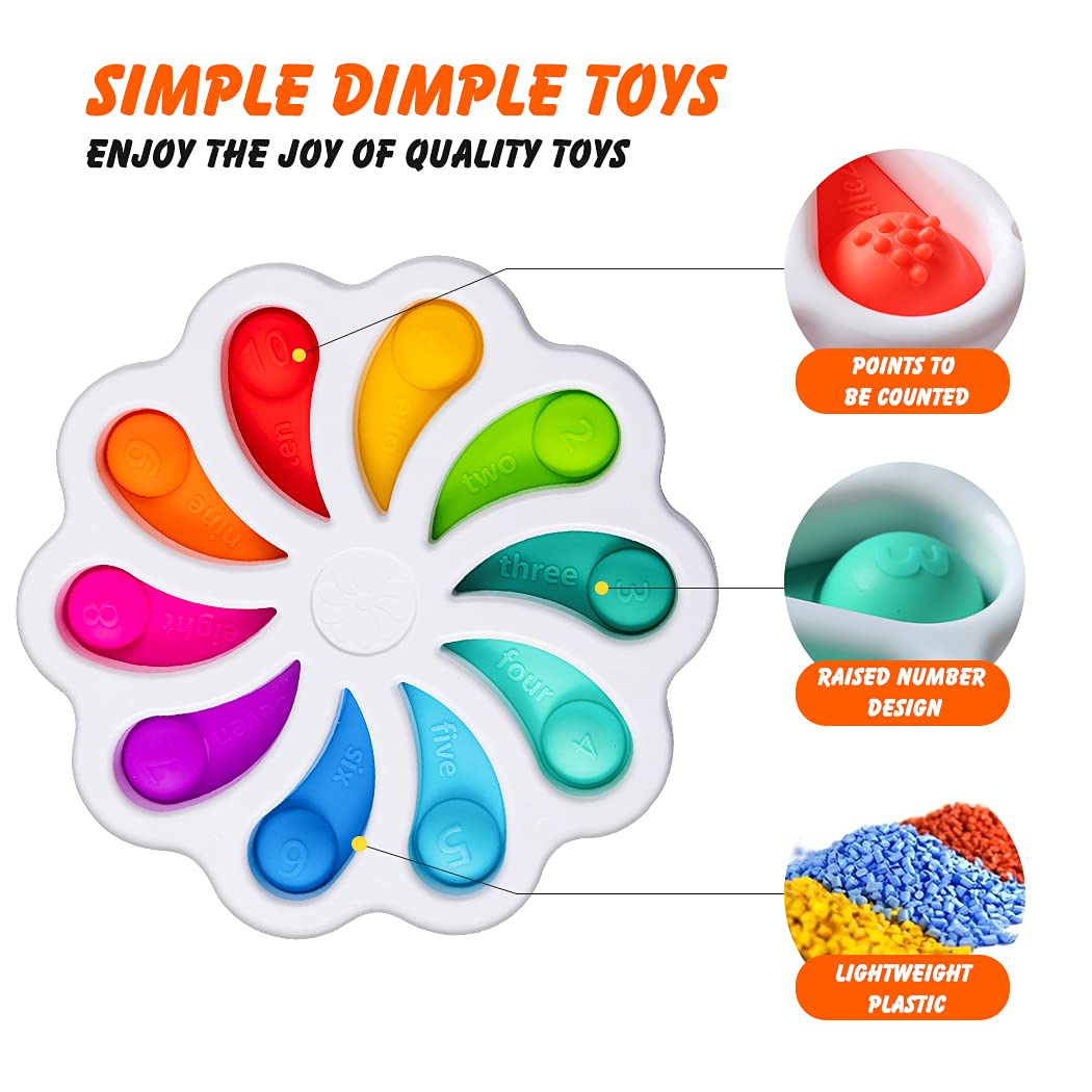 VARWANEO Flower Fidget Toys Pack Cheap with Simple Dimple, Sensory Fidget Toys Set for Kids Adults Relieves Stress and Anxiety Gifts