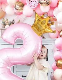 62Pcs Pink Gold Confetti Latex Balloons Kit, 12 Inch Pink White Gold Helium Balloons Party Supplies for Confession Proposal Wedding Girl Birthday Baby Shower Party Decoration
