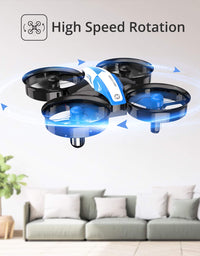 Holy Stone Mini Drone for Kids and Beginners RC Nano Quadcopter Indoor Small Helicopter Plane with Auto Hovering, 3D Flip, Headless Mode and 3 Batteries, Great Gift Toy for Boys and Girls, Blue
