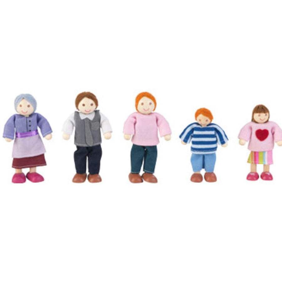 KidKraft 5" Wooden Poseable Doll Family of 7 - Caucasian, Gift for Ages 3+