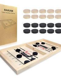BAKAM Super Fast Sling Puck Game, Portable Table Hockey Game for Kids and Adults, Tabletop Slingshot Games Toys for Boys and Girls, Desktop Sport Board Game for Family Game Night Fun (Large)
