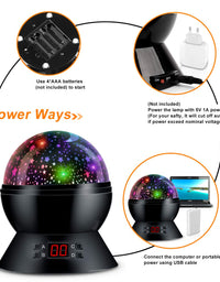MOKOQI Star Projector Night Lights for Kids With Timer, Gifts for 1 - 14 Year Old Girl and Boy, Room Lights for Kids Glow in The Dark Stars and Moon can Make Child Sleep Peacefully and Best Gift-Black
