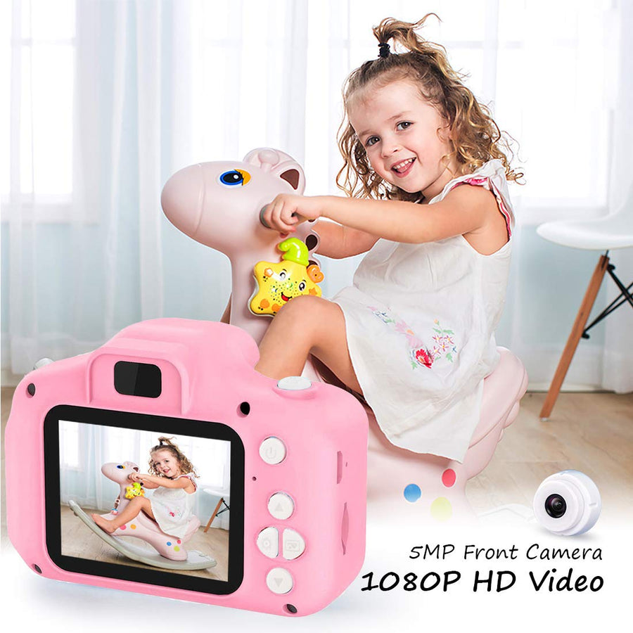 Digital Camera for Kids,hyleton 1080P FHD Kids Digital Video Camera Camcorder for 3-10 Years Girls Gift with 32GB SD Card & 2 Inch IPS Screen (Pink)