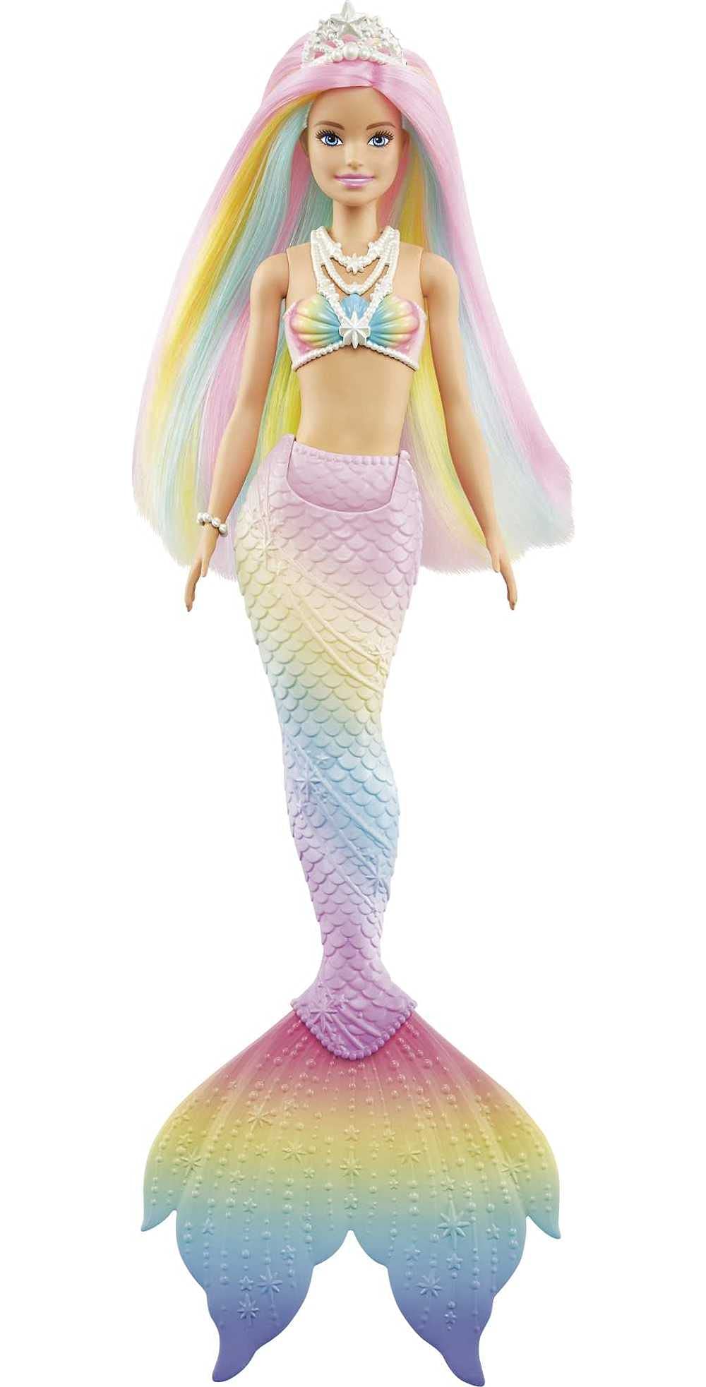 Barbie Dreamtopia Rainbow Magic Mermaid Doll with Rainbow Hair and Water-Activated Color Change Feature, Gift for 3 to 7 Year Olds , Blond