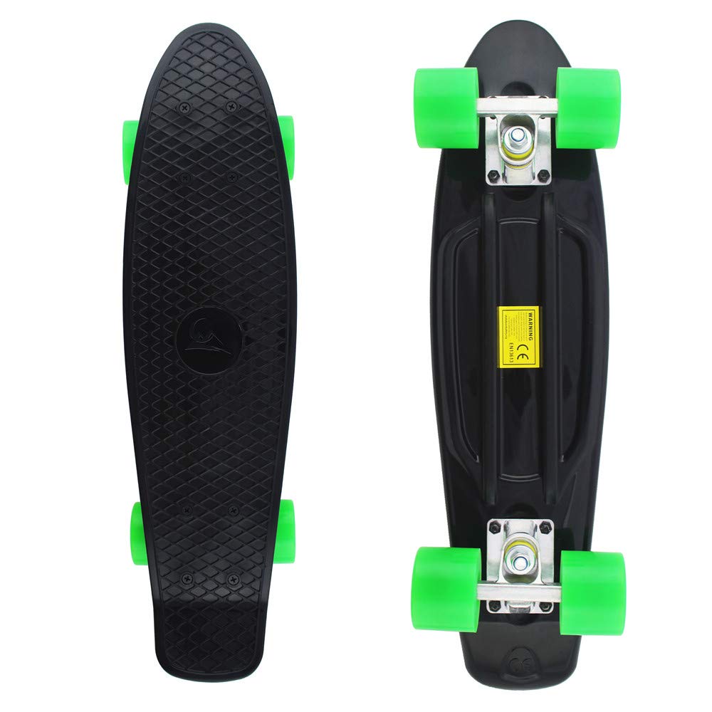 Skateboards Complete 22 Inch Mini Cruiser Retro Skateboard for Kids Boys Youths Beginners