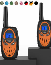 Two Way Radios for Adults, Topsung M880 FRS Walkie Talkie Long Range with VOX Belt Clip/Hands Free Walki Talki with Noise Cancelling for Women Kids Camping Hiking Cruise Ship (Orange 2 in 1)
