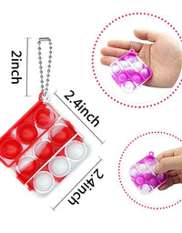 16pcs Mini Fidget Toy Push pop Keychain Toy, Anxiety Stress Reliever Hand Toys, Squeeze Sensory Toys to Relieve Emotional Stress for Kids Adults（Colorful1）
