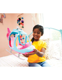 Barbie Helicopter, Pink and Blue with Spinning Rotor
