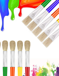 10Pcs Paint Brushes for Kids, Anezus Kids Paint Brushes Toddler Large Chubby Paint Brushes Round and Flat Preschool Paint Brushes for Washable Paint Acrylic Paint
