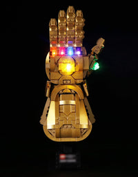 LED Light for Lego 76191 Infinity Gauntlet Collectible Building Kit, Decoration Lights for Thanos Hand Gauntlet Model, Remote Control DIY Lighting for Infinity Stones,Pack Without Building Block
