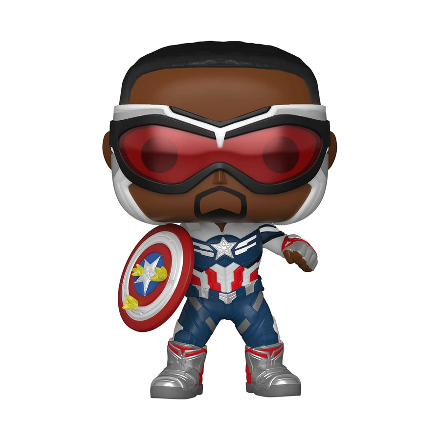 Funko POP Marvel: Falcon and The Winter Soldier - Captain America (Sam Wilson) with Shield, Year of The Shield Amazon Exclusive,Multicolor,51650