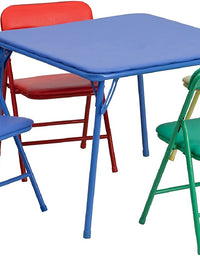 Flash Furniture Kids Colorful 5 Piece Folding Table and Chair Set
