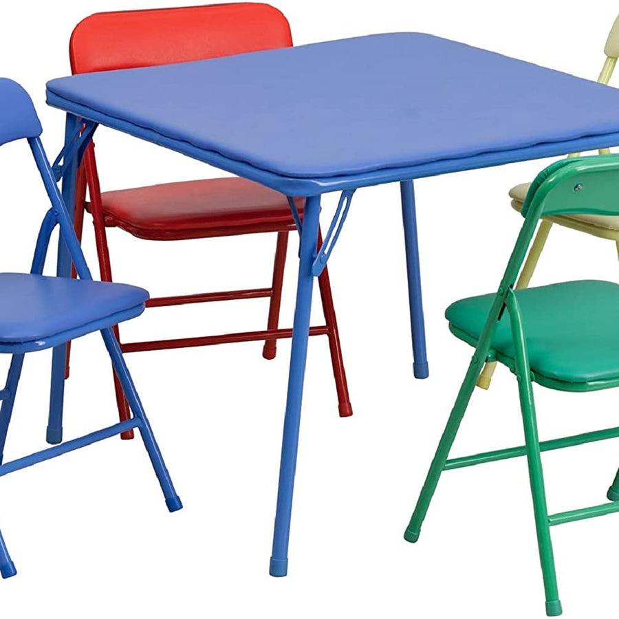 Flash Furniture Kids Colorful 5 Piece Folding Table and Chair Set