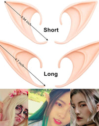 GREAT&LUCKY Cosplay Fairy Pixie Elf Ears - Soft Pointed Tips Anime Party Dress Up Costume Masquerade Accessories for Halloween Christmas Party ,2 Pair
