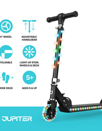 Jetson Jupiter Kick Scooter for Kids, LED Light-up Scooter, Adjustable Handlebar, Rear Brake, Lightweight Design
