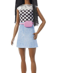 Barbie: Big City, Big Dreams Barbie “Brooklyn” Roberts Doll (11.5-in, Brunette Braided Hair) Wearing Shimmery Top, Skirt & Accessories, Gift for 3 to 7 Year Olds
