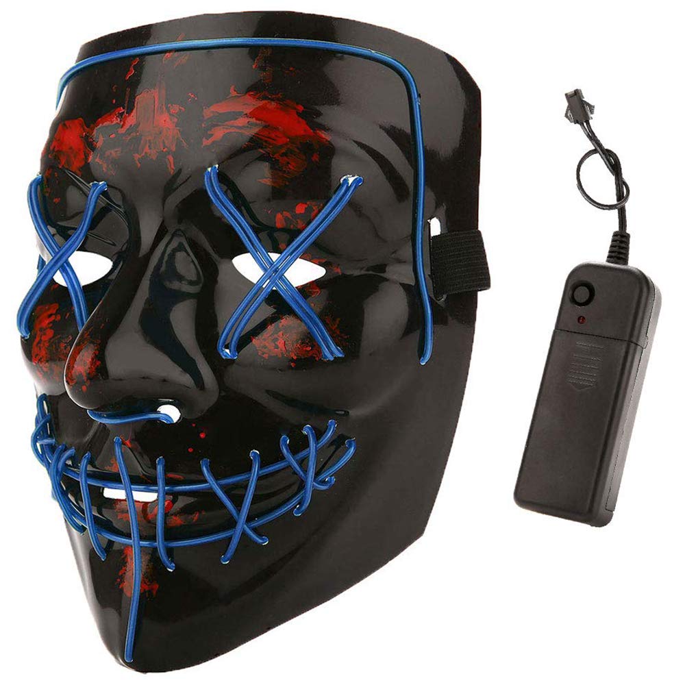 MeiGuiSha LED Halloween Light Up Purge Mask Women,Halloween Scary Cosplay Purge Mask LED for Festival Padrties