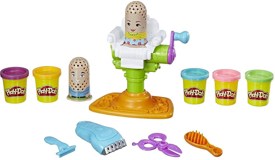 Play-Doh E2930 Buzz 'n Cut Fuzzy Pumper Barber Shop Toy with Electric Buzzer and 5 Non-Toxic Colors, 2-Ounce Cans