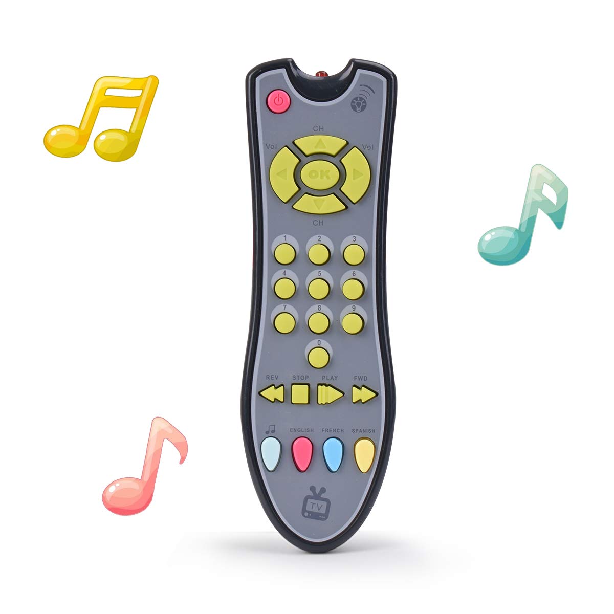 TuiVeSafu Kids Musical TV Remote Control Toy with Light and Sound, Early Education Learning Remote Toy for 6 Months+ Toddlers Boys or Girls