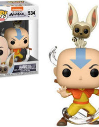 Funko POP! Animation: Avatar - Aang with Momo, Multicolor, Standard
