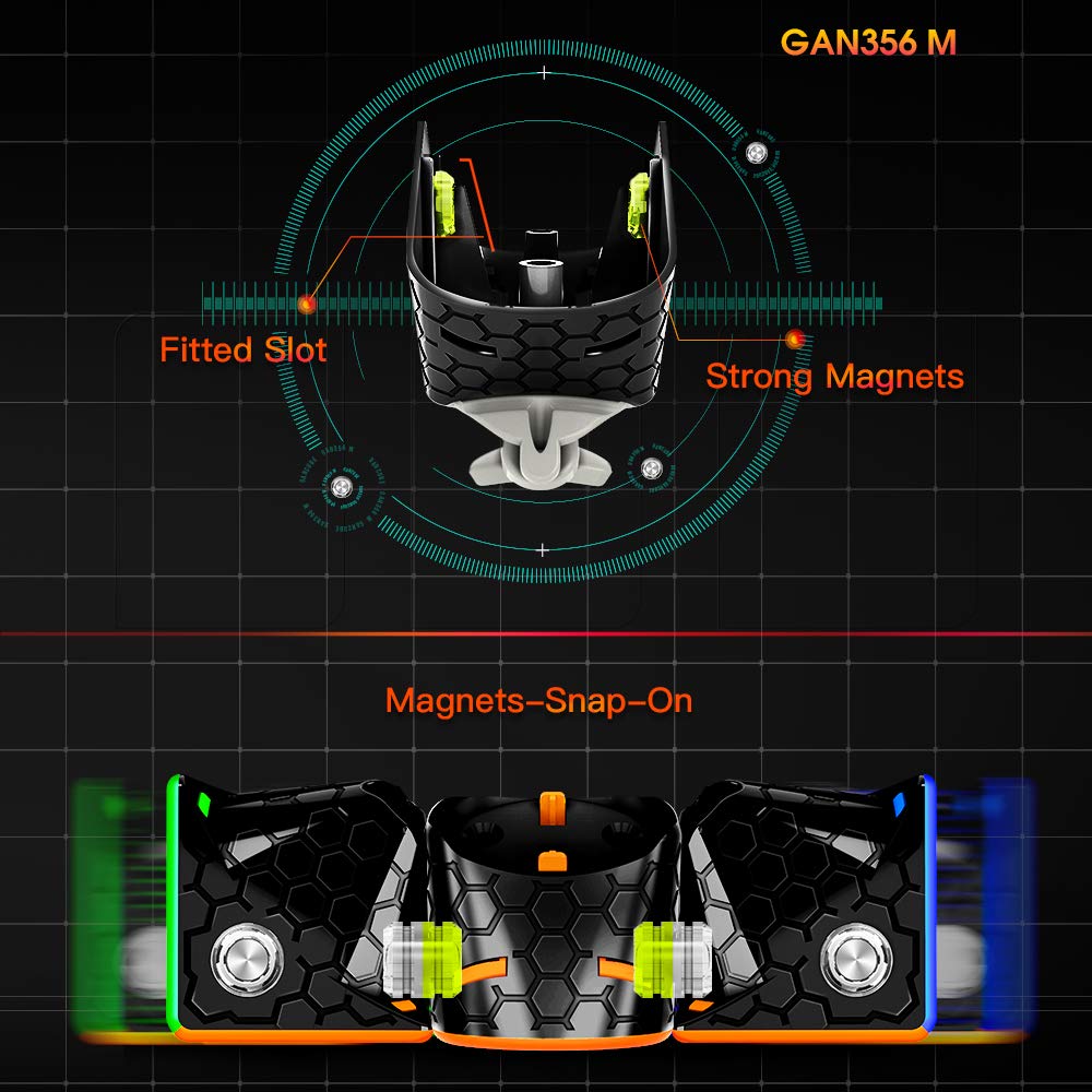 GAN 356 M, 3x3 Magnetic Speed Cube Stickerless Gans 356M Magic Cube (Lite ver. 2020)