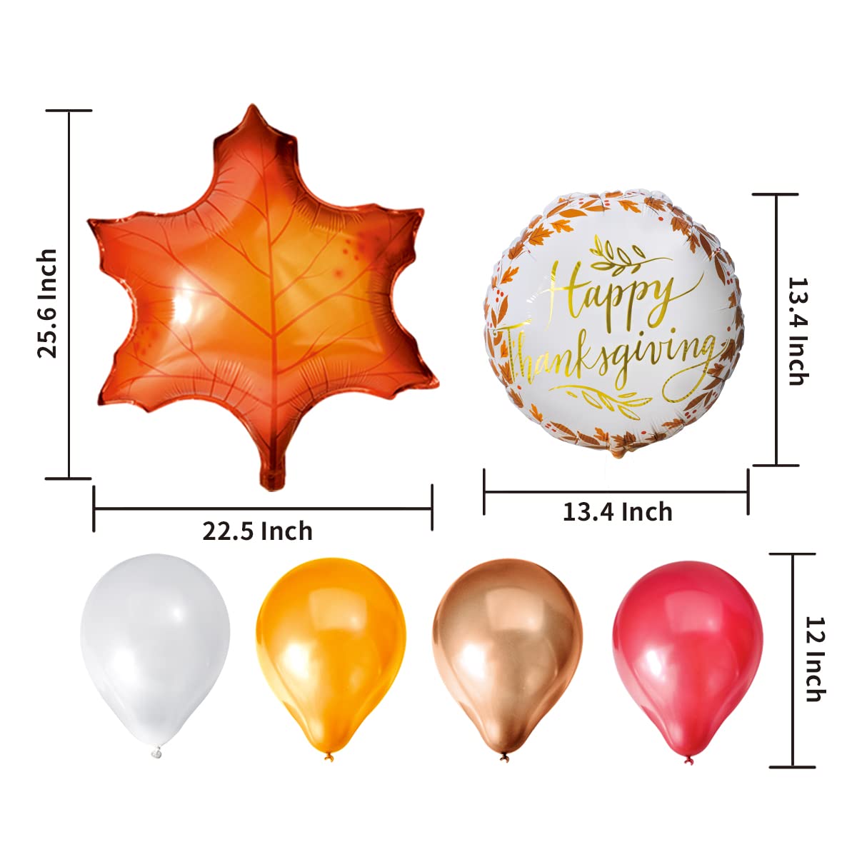 JOYIN 30 Pcs Thanksgiving Party Decoration Set Includes Pink FRIENDGIVING Foil Banner, 3 Large Maple Leaf Balloons, 2 Combo and 12 Latex Balloons Hanging Decoration Fall Holiday Decor Party Supplies
