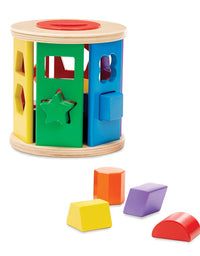 Melissa & Doug Match and Roll Shape Sorter - Classic Wooden Toy
