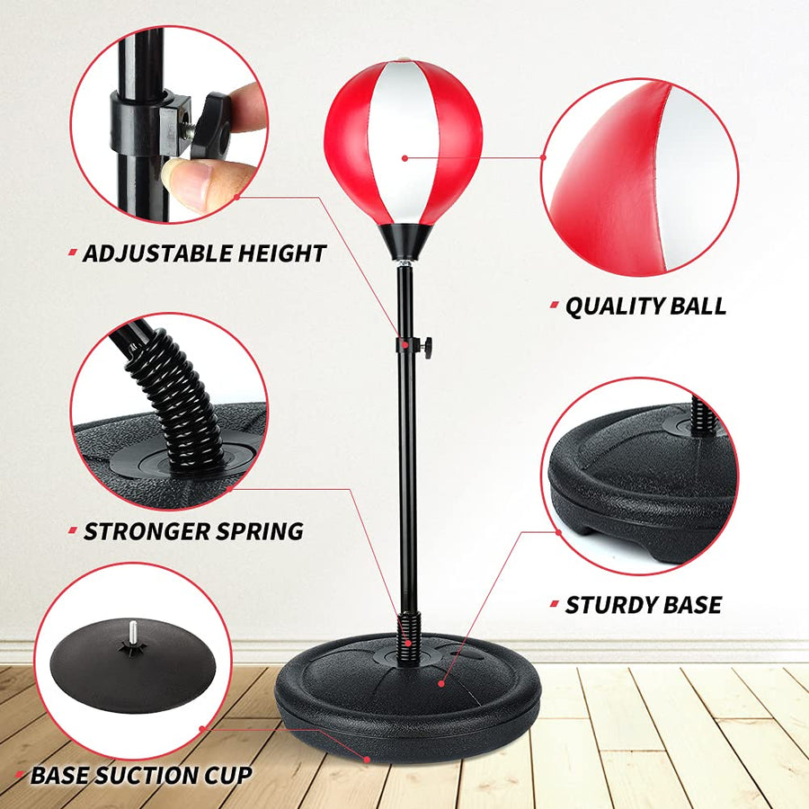 KMUYSL Punching Bag for Kids, Boxing Bag Set for Age 5,6,7,8,9,10, Height Adjustable Punching Bag Incl Boxing Gloves, Best Toy Gift for Boys