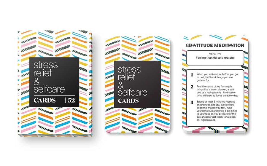 52 Stress Less & Self Care Cards - Mindfulness & Meditation Exercises - Anxiety Relief & Relaxation