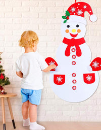 Max Fun DIY Felt Snowman Games Set with 3 Style Modes 58Pcs Crafts kit Wall Hanging Xmas Gifts for Christmas Decorations (Snowman)
