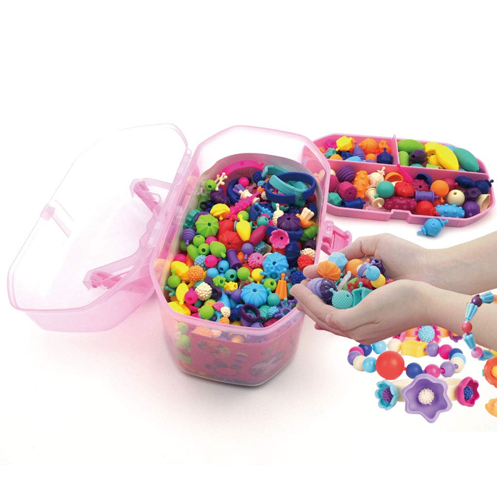 Pop Beads, Jewelry Making Kit - Arts and Crafts for Girls Age 3, 4, 5, 6, 7 Year Old Kids Toys - Hairband Necklace Bracelet and Ring Creativity DIY Set | Ideal Christmas Birthday Gifts (520 PCS)