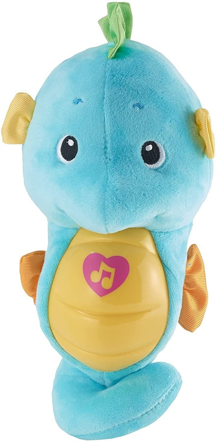 Fisher-Price Soothe & Glow Seahorse, Blue, Plush Musical Toy for Baby from Birth and Up