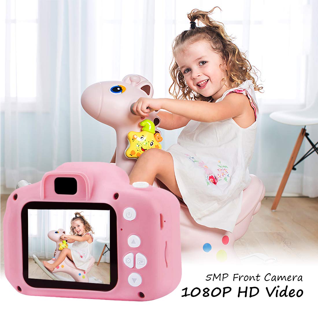 ASIUR Digital Camera for Kids, 1080P FHD Kid Digital Video Camera Children Camera with 32GB SD Card for 3-10 Years Girls