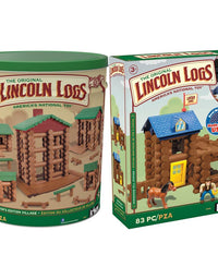 LINCOLN LOGS-Collector's Edition Village-327 Pieces-Real Wood Logs-Ages 3+ - Best Retro Building Gift Set for Boys/Girls-Creative Construction Engineering–Top Blocks Game Kit - Preschool Education Toy

