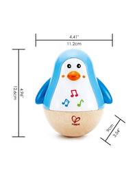 Hape Penguin Musical Wobbler | Colorful Wobbling Melody Penguin, Roly Poly Toy for Kids 6 Months+, Multicolor, 5'' x 2'' (E0331)

