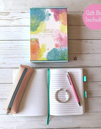 Life is a Doodle Girls Diary with Lock - Gift Set Includes PU Leather Journal with Password Combination Lock, Sleek Pencil Pouch That Wraps Around The Notebook, Bangle Bracelet & Pink Writing Pen

