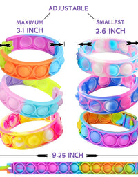 Push Pop Bubble Bracelet Fidget Toy, Wearable Wristband Fidget Sensory Toys, Hand Finger Press Silicone Bracelet Toy,Stress Relief Anti-Anxiety Tools for Autism Kids and Adults (Rainbow 6pcs)
