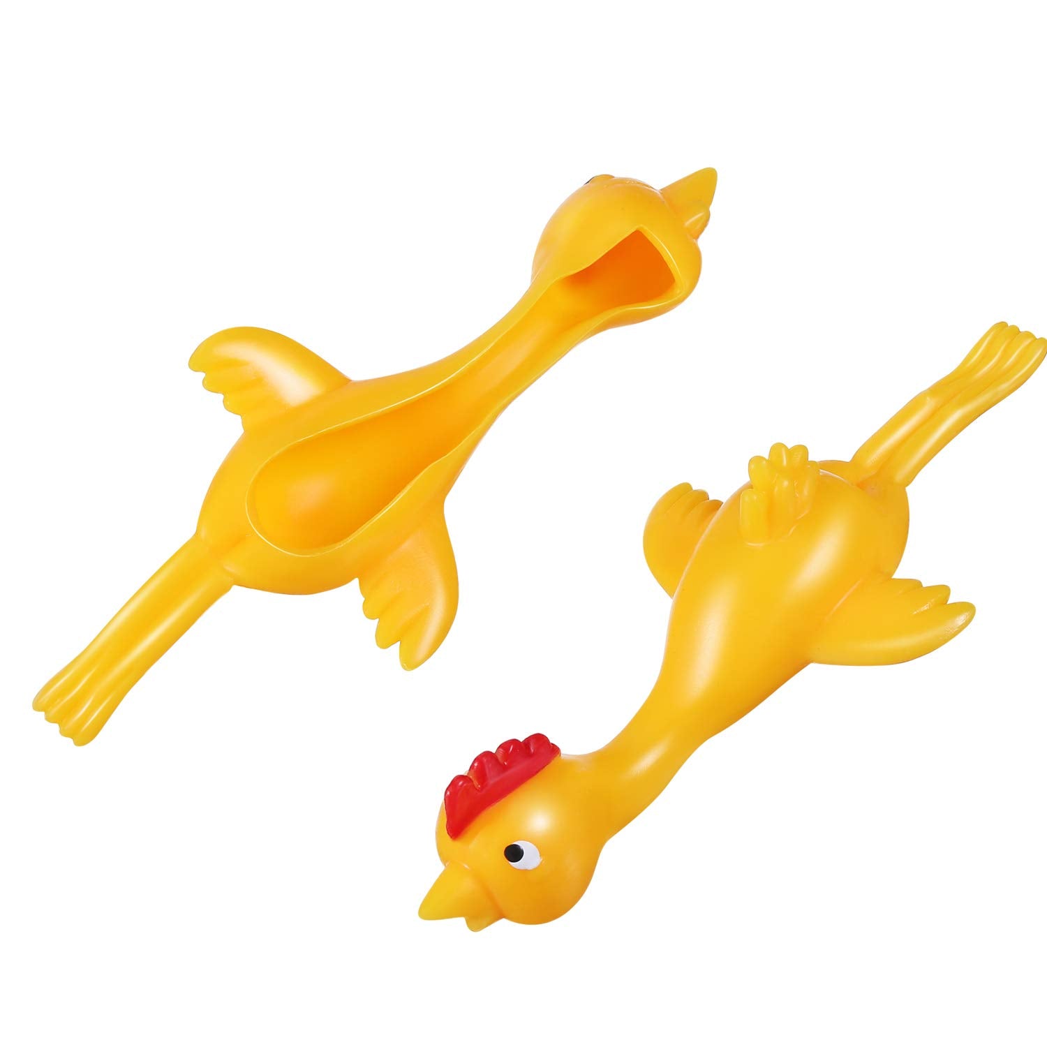 Sumind 16 Pack Slingshot Chicken Rubber Chicken Flick Chicken Flying Chicken Flingers Stretchy Funny Christmas, Easter Chicks Party Activity for Children (Yellow)