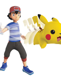 Pokemon 4.5-Inch Feature Battle Action Figure, Features Ash and Launch into Action 2-Inch Pikachu
