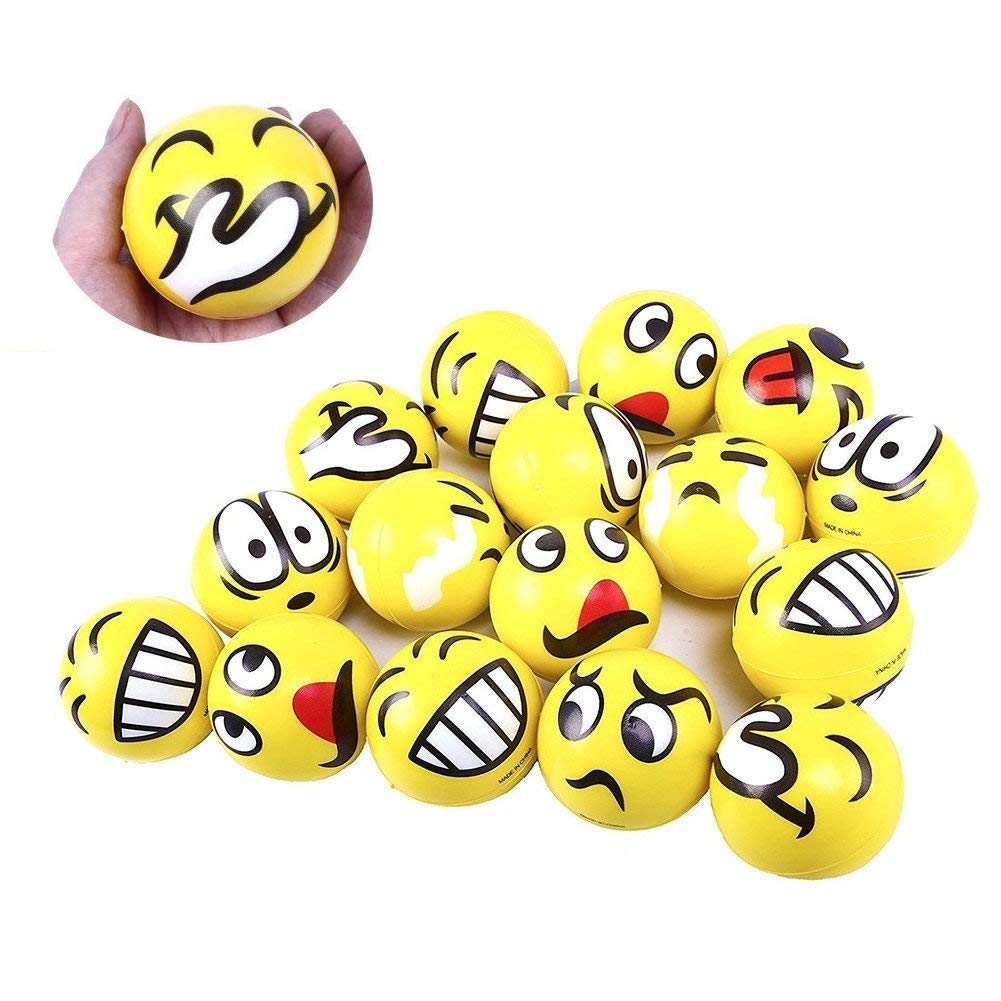 LovesTown Face Stress Balls,24 Pcs Face Squeeze Balls for Hand Wrist Finger Exercise Stress Relief Therapy Squeeze