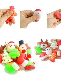 48 Pcs Christmas Mochi Squishy Toys,Mini Kawaii Squeeze Toy Stress Reliever Anxiety Packs for Kid Party Favors,Christmas Miniatures (Christmas)
