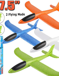 BooTaa 4 Pack Airplane Toys, 17.5" Large Throwing Foam Plane, 2 Flight Mode, Foam Gliders, Flying Toys, Birthday Gifts for Boys Girls Kids 3 4 5 6 7 8 9 10 11 12 Year Old Boys,Outdoor Sport Game Toys
