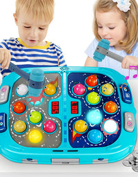 Whack A Mole Game, Toys for 3 4 5 6 Year Old Boys, 16X12 Inch Large Size, PK Mode for Two Kids, Pounding Toy with Sound and Light, Interactive Educational Toys, Early Developmental Toys for Kids
