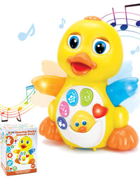 JOYIN Baby Musical Toy Dancing Walking Yellow Duck Baby Toy with Music and LED Lights, Infant Light Up Toys, Activity Center for Toddlers, Baby Learning Development Toy
