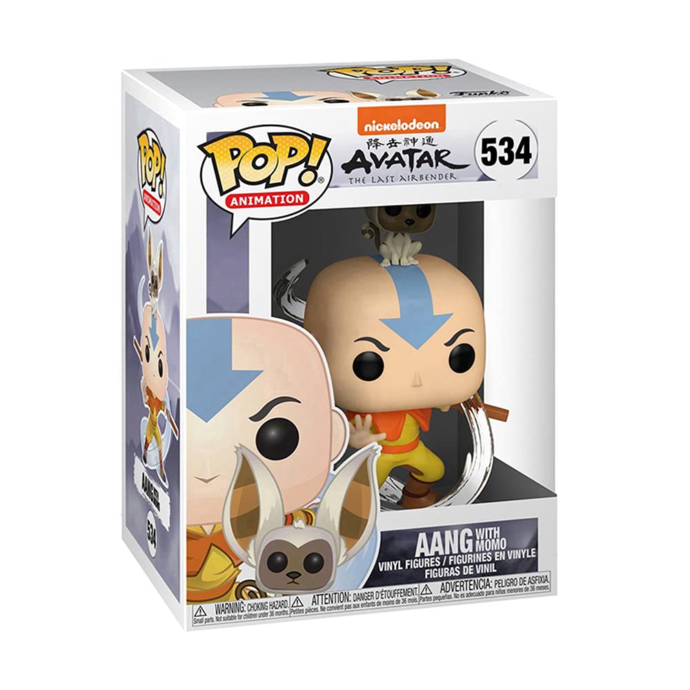 Funko POP! Animation: Avatar - Aang with Momo, Multicolor, Standard
