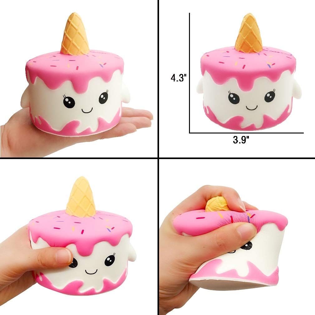 Yonishy Unicorn Squishies Toy Set - Jumbo Narwhale Cake,Unicorn Cake,Unicorn Donut,Dog,Unicorn Horse,Ice Cream Cat Kawaii Slow Rising Squishy Toys for Kids Party Favors(6 Packs)