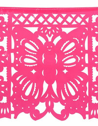 Paper Full of Wishes Festival Mexicano Large Plastic Papel Picado Banner, 9 Multi-Colored Panels 15 feet Long
