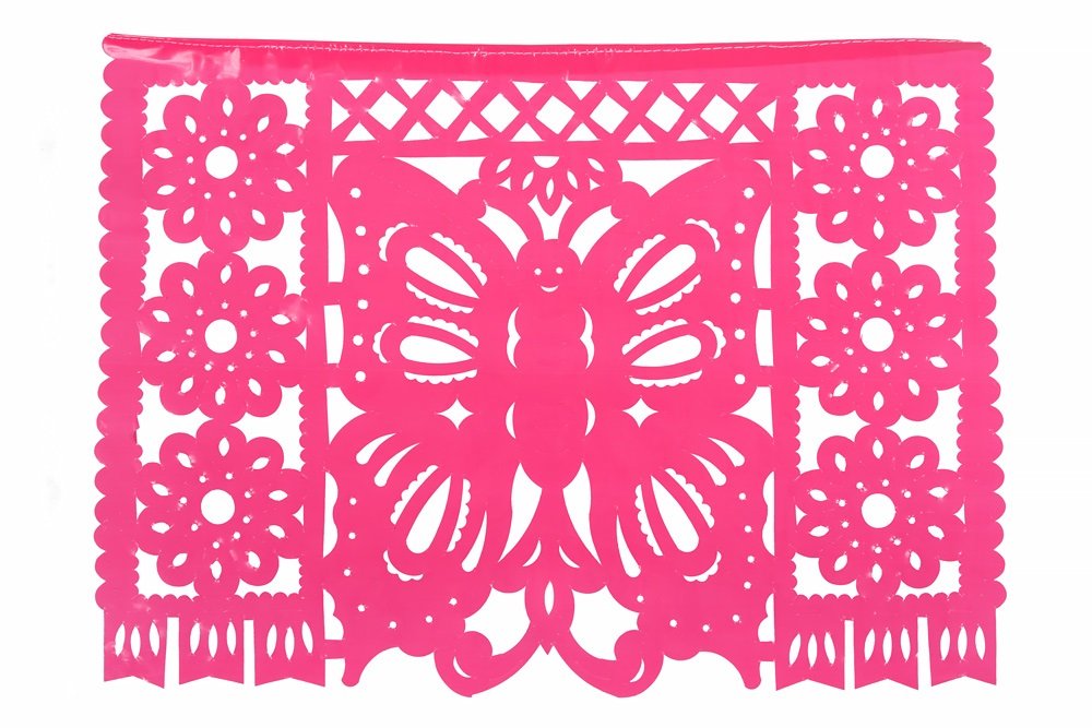Paper Full of Wishes Festival Mexicano Large Plastic Papel Picado Banner, 9 Multi-Colored Panels 15 feet Long